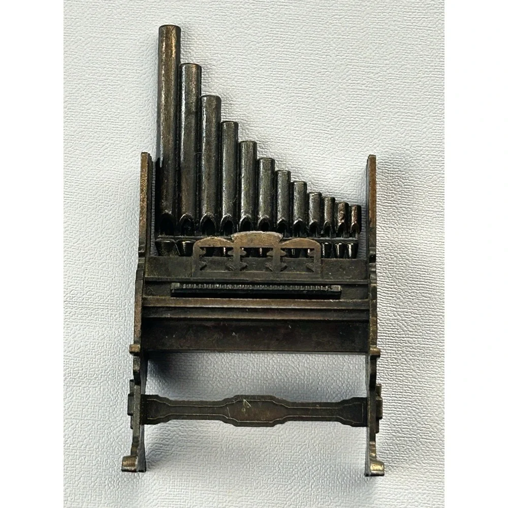 Vintage Mini Pipe Organ Music Box Metal Pan Flute‎ Hong Kong Mechanical
